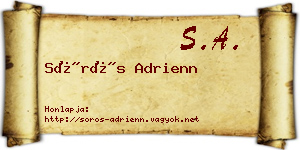Sörös Adrienn névjegykártya